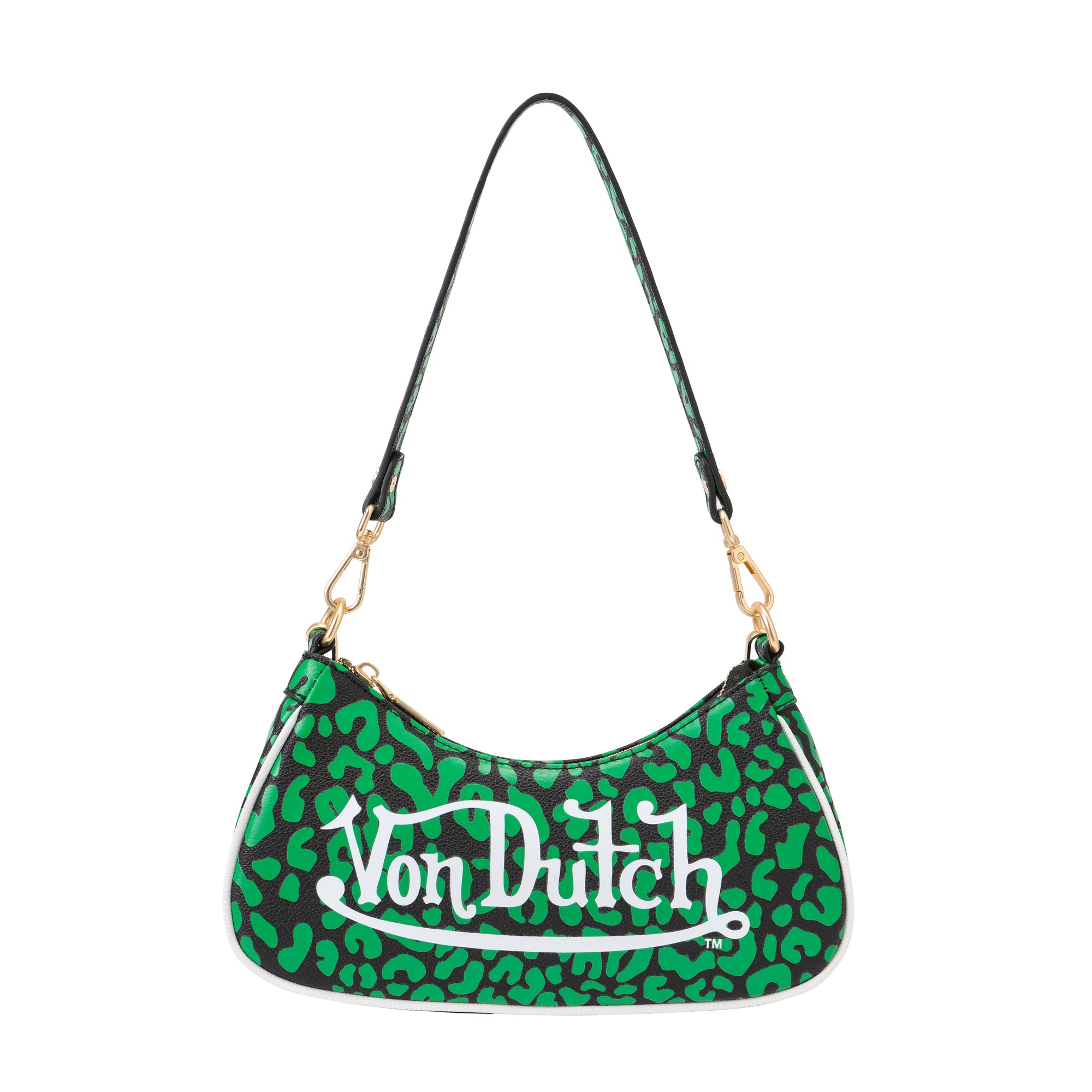 Von Dutch Lime Green Cheetah Shoulder Bag
