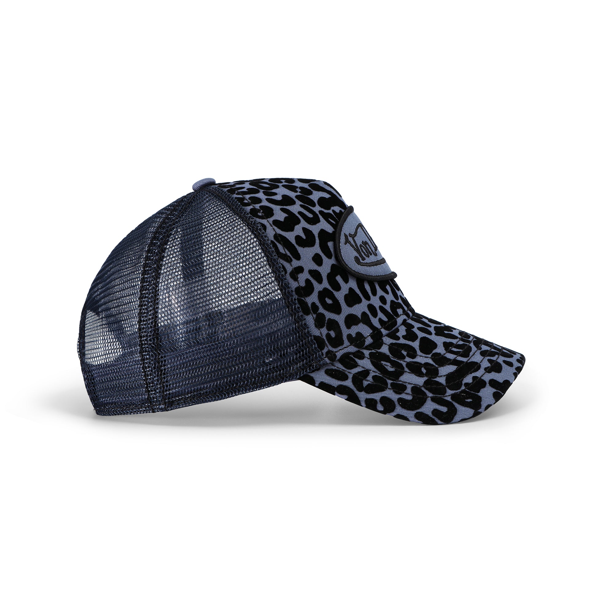 Blueberry Cheetah Velvet Trucker Hat