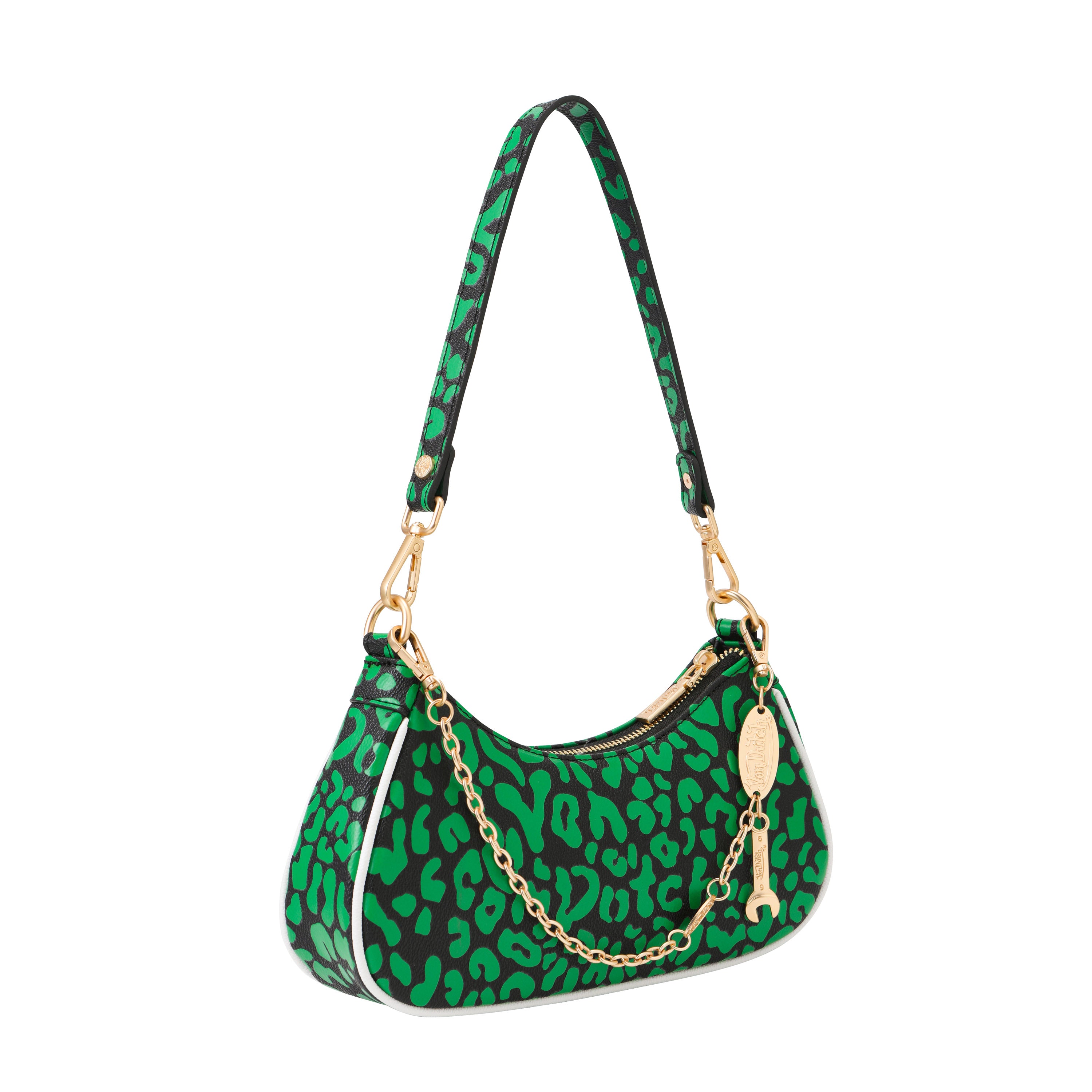 Lime Green Cheetah Shoulder Bag | Von Dutch