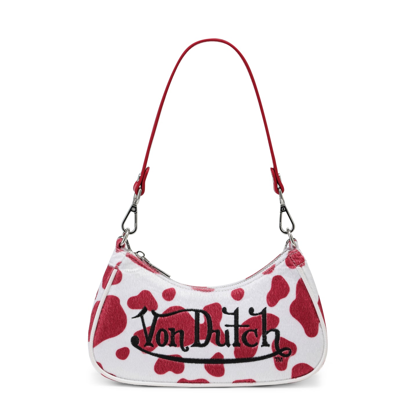 Red Cow Print Shoulder Bag