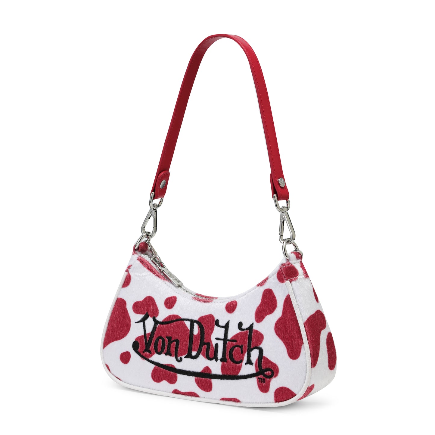 Red Cow Print Shoulder Bag