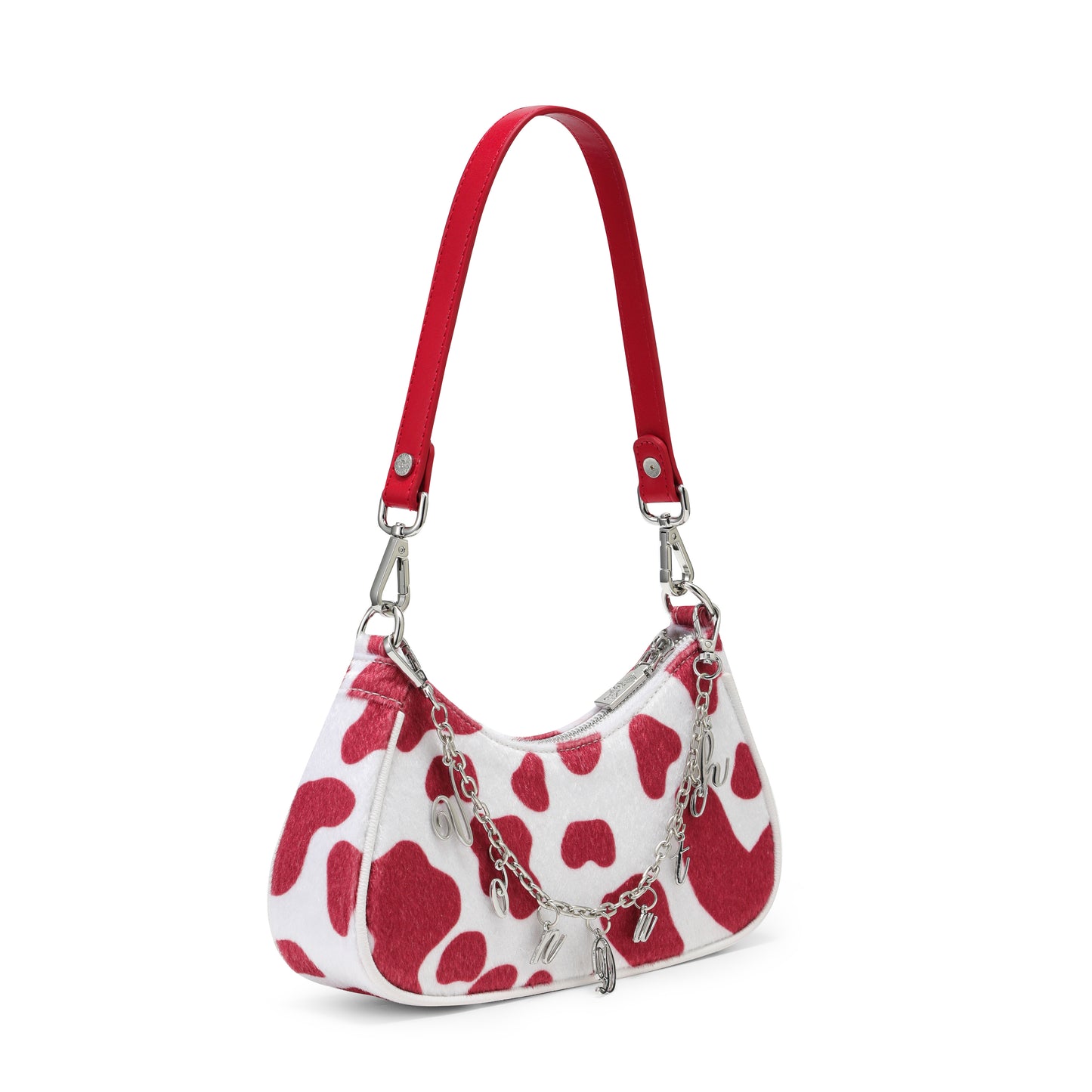 Red Cow Print Shoulder Bag