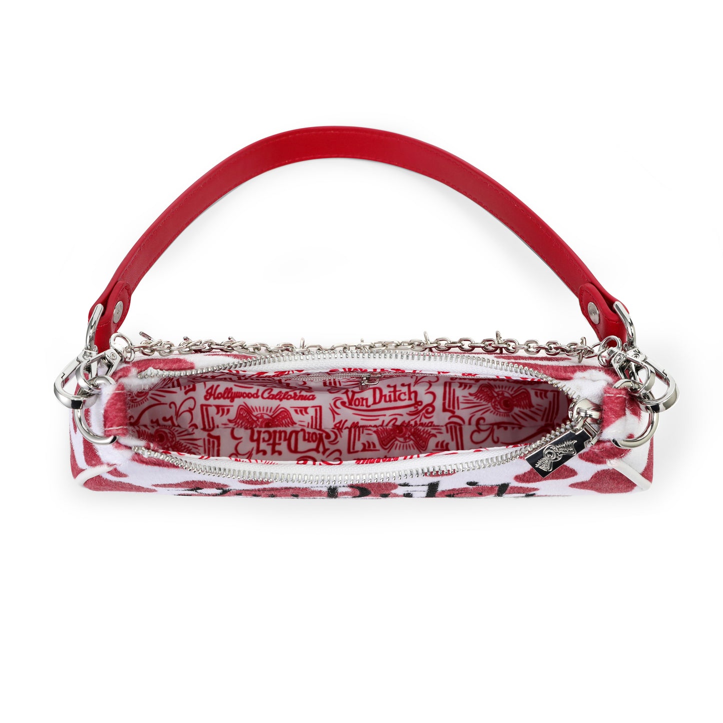 Red Cow Print Shoulder Bag