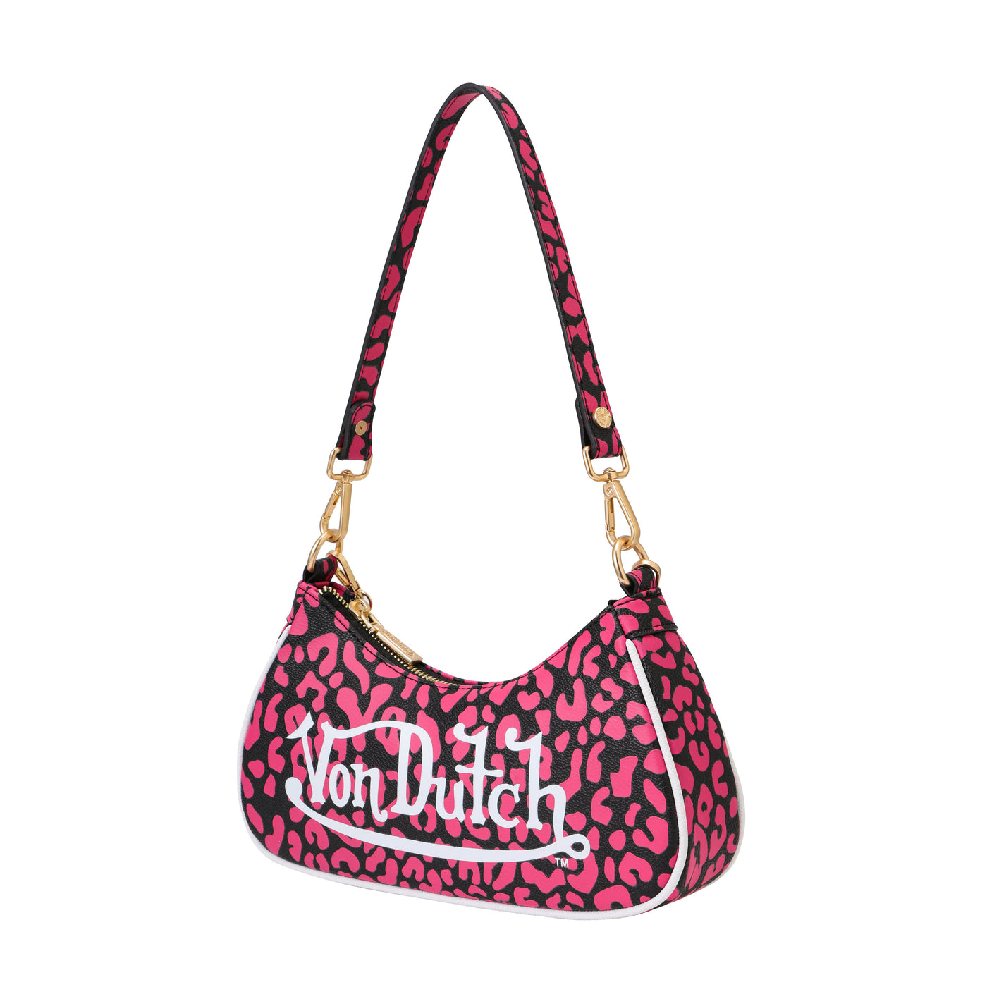 Von Dutch Hot Pink Cheetah Shoulder Bag