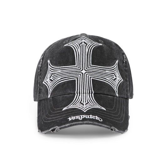 Denim Lowrider Strapback Hat - Black & White