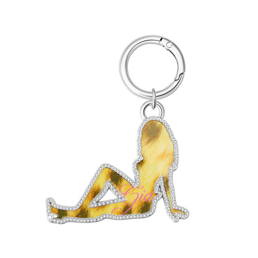 I.AM.GIA X VON DUTCH GIRL KEYCHAIN - LEOPARD
