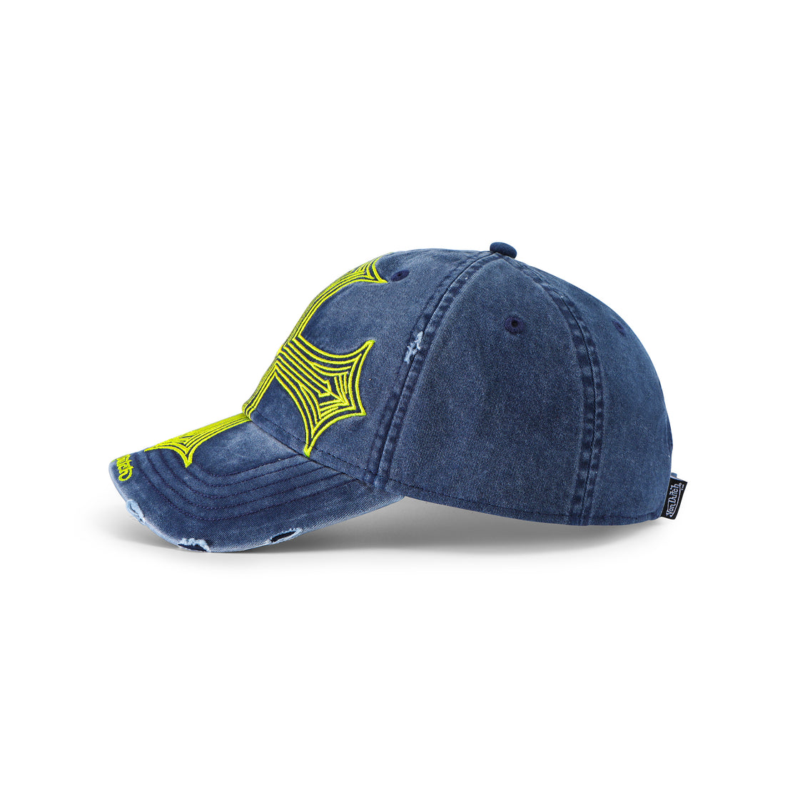 Denim Lowrider Strapback Hat- Blue & Yellow — image 3