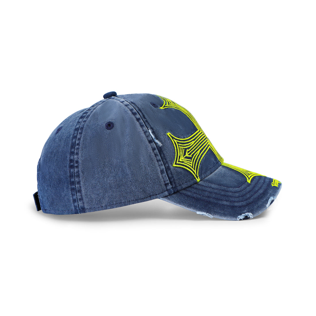 Denim Lowrider Strapback Hat- Blue & Yellow — image 4