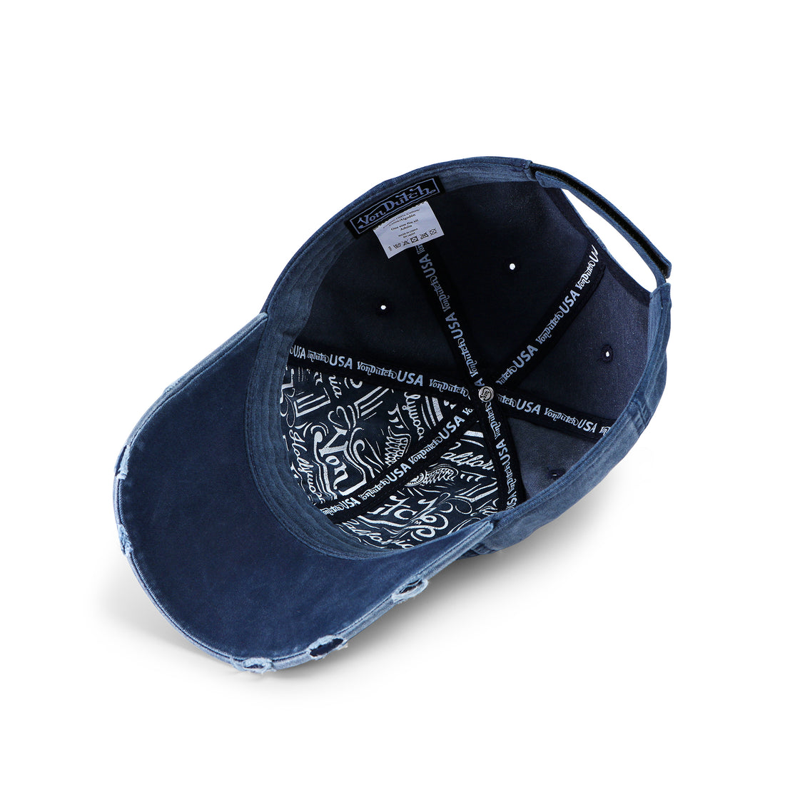Denim Lowrider Strapback Hat- Blue & Yellow — image 6