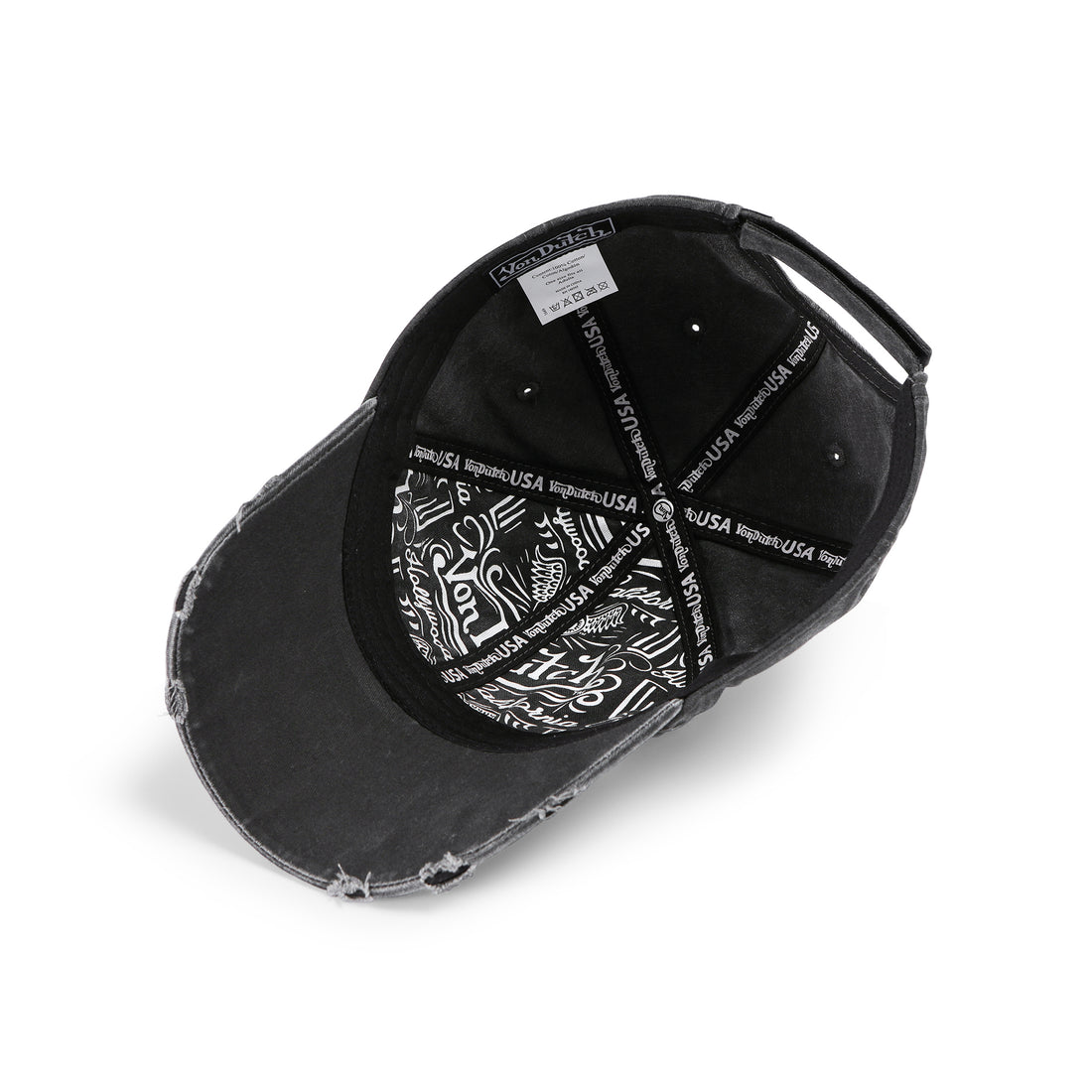 Denim Lowrider Strapback Hat - Black & White — image 5