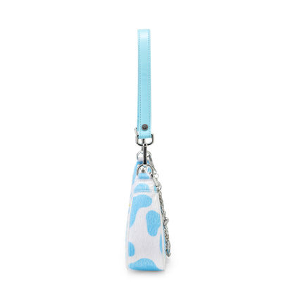 Light Blue Cow Print Shoulder Bag