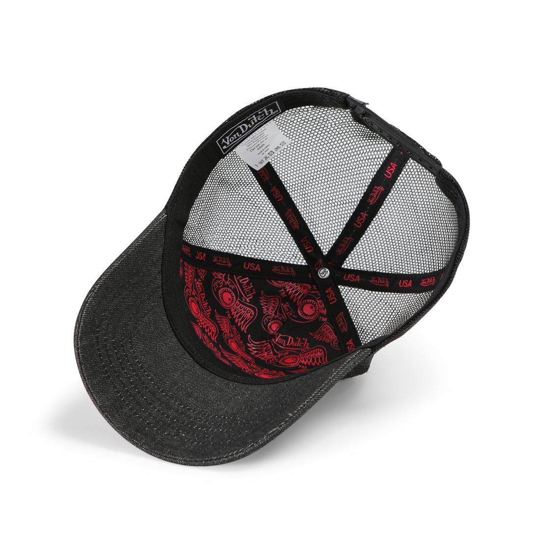 Rhinestone Trucker Hat - Black with Red Rhinestones