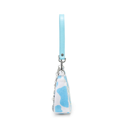 Light Blue Cow Print Shoulder Bag