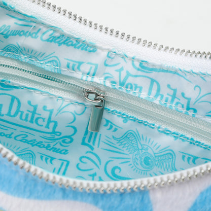 Light Blue Cow Print Shoulder Bag