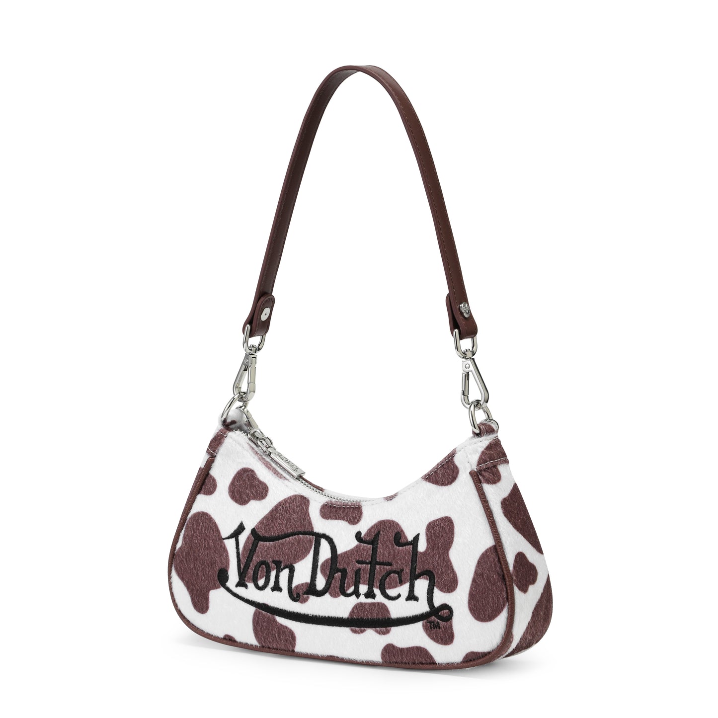 Brown Cow Print Shoulder Bag