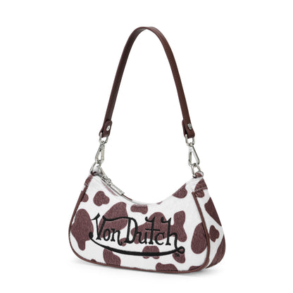 Brown Cow Print Shoulder Bag