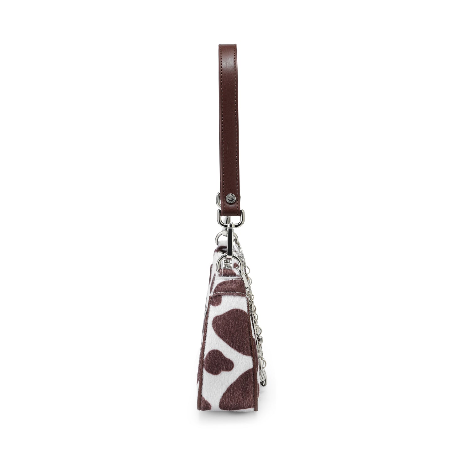 Brown Cow Print Shoulder Bag
