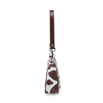 Brown Cow Print Shoulder Bag