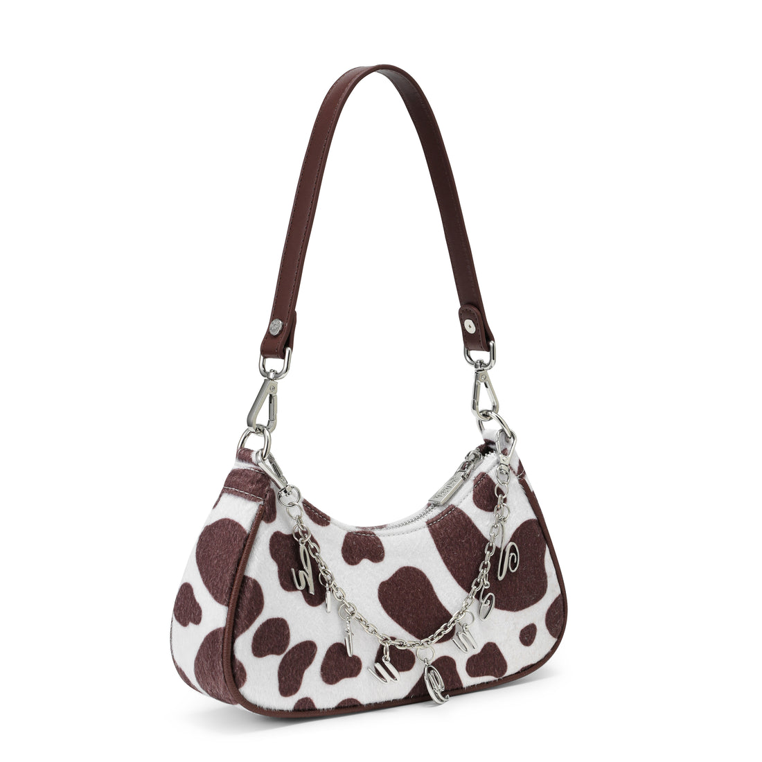 Brown Cow Print Shoulder Bag