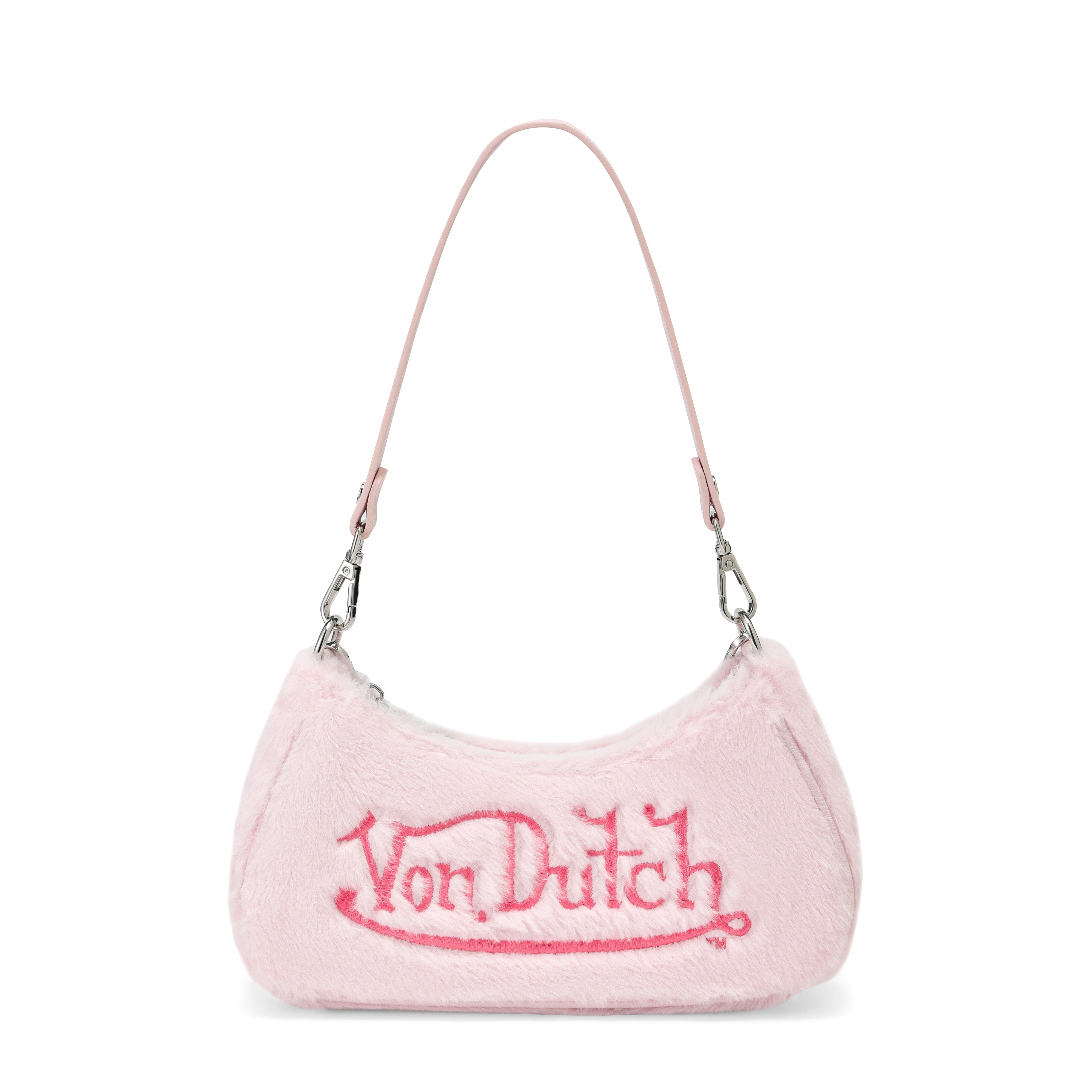Pink Furry Shoulder Bag | Von Dutch