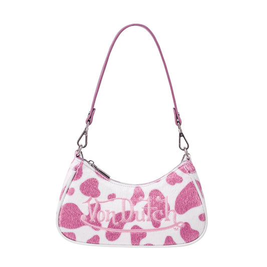 Pink Cow Print Shoulder Bag
