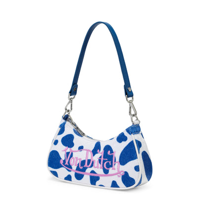 Blue Cow Print Shoulder Bag
