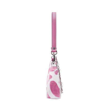 Pink Cow Print Shoulder Bag
