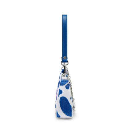 Blue Cow Print Shoulder Bag