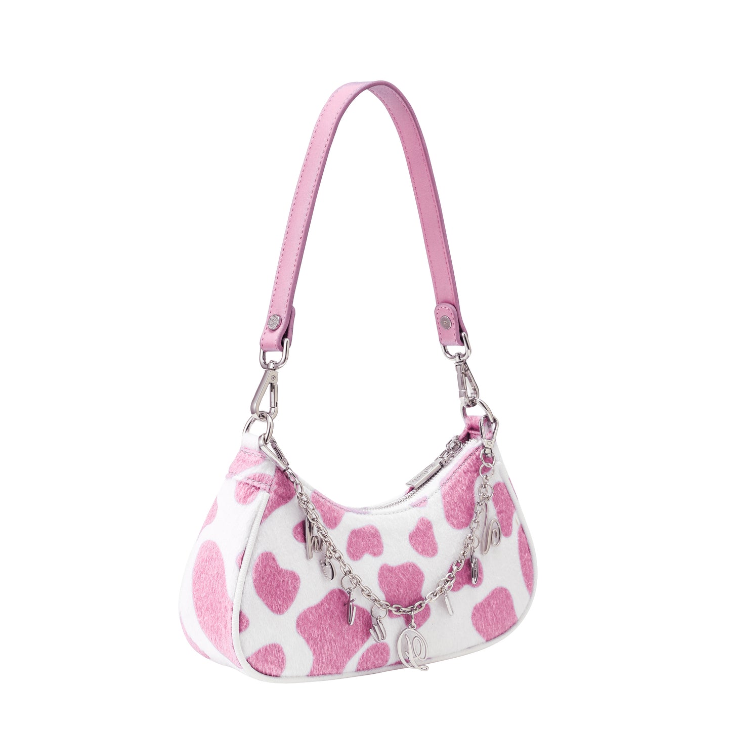Pink Cow Print Shoulder Bag