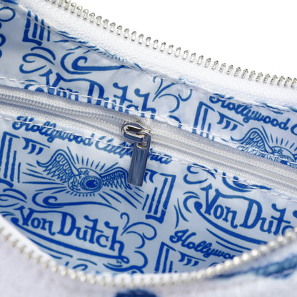 Blue Cow Print Shoulder Bag