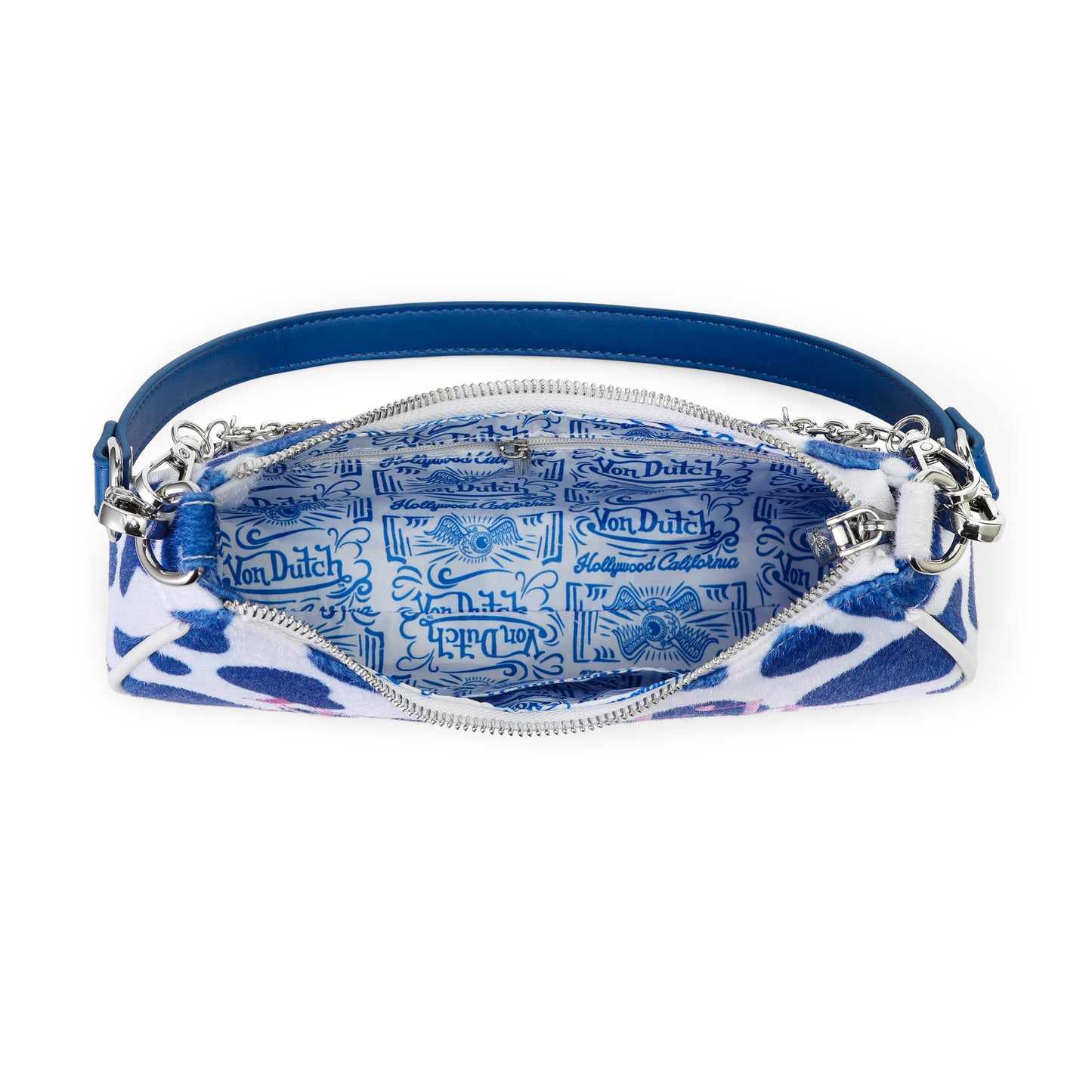 Blue Cow Print Shoulder Bag