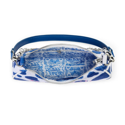 Blue Cow Print Shoulder Bag