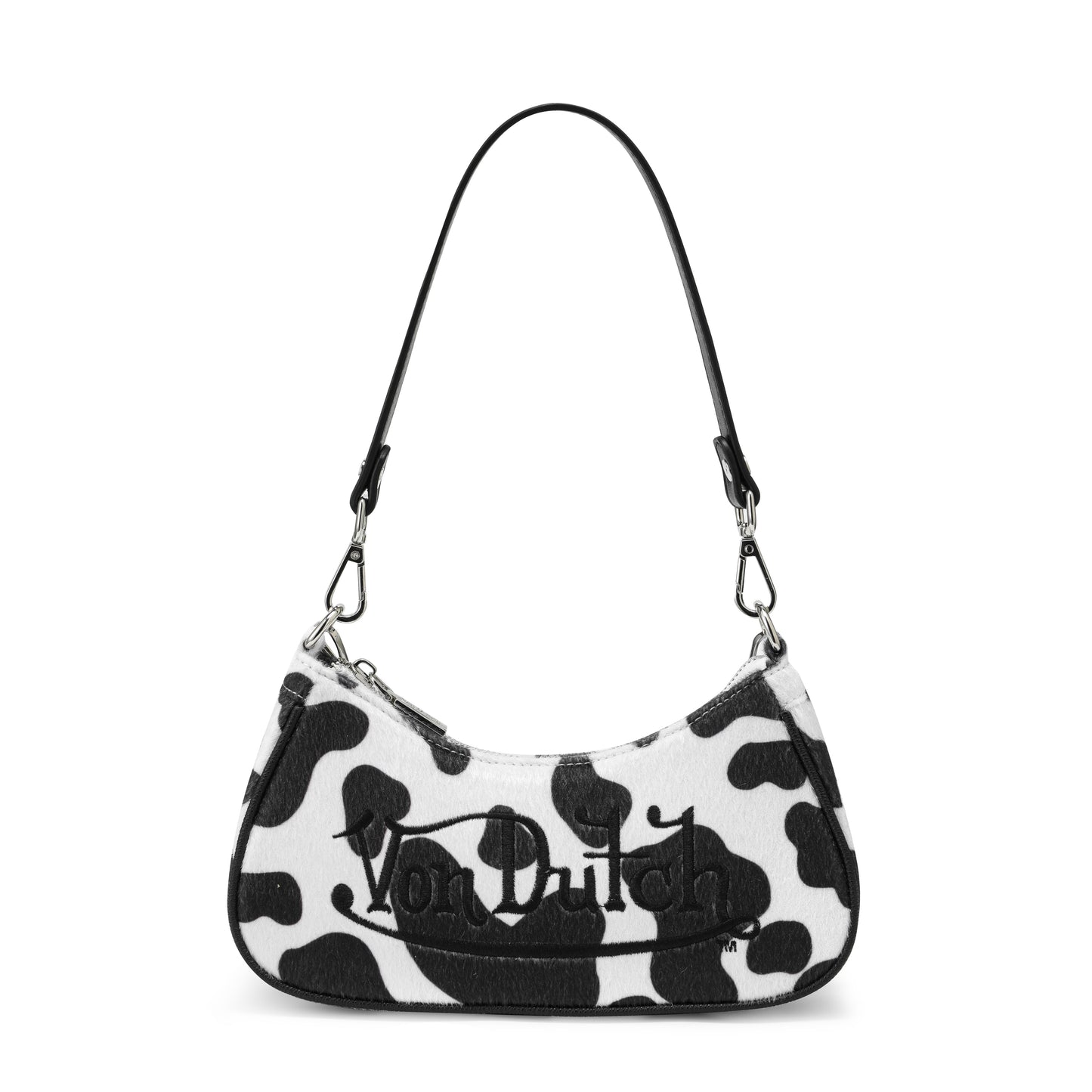 Black Cow Print Shoulder Bag