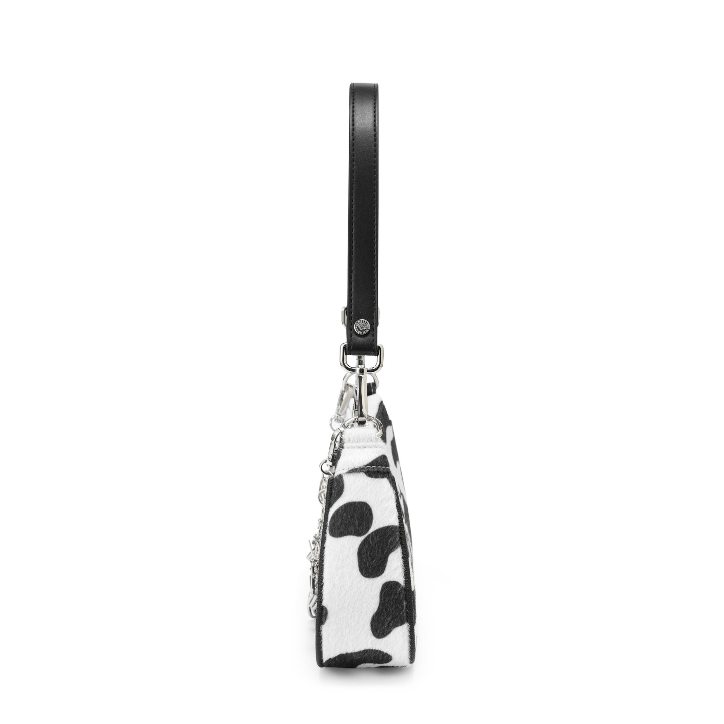 Black Cow Print Shoulder Bag