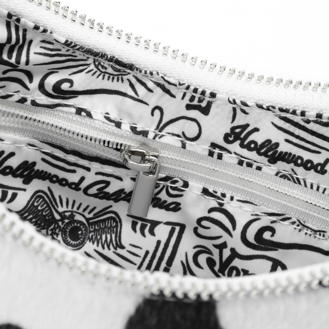 Black Cow Print Shoulder Bag
