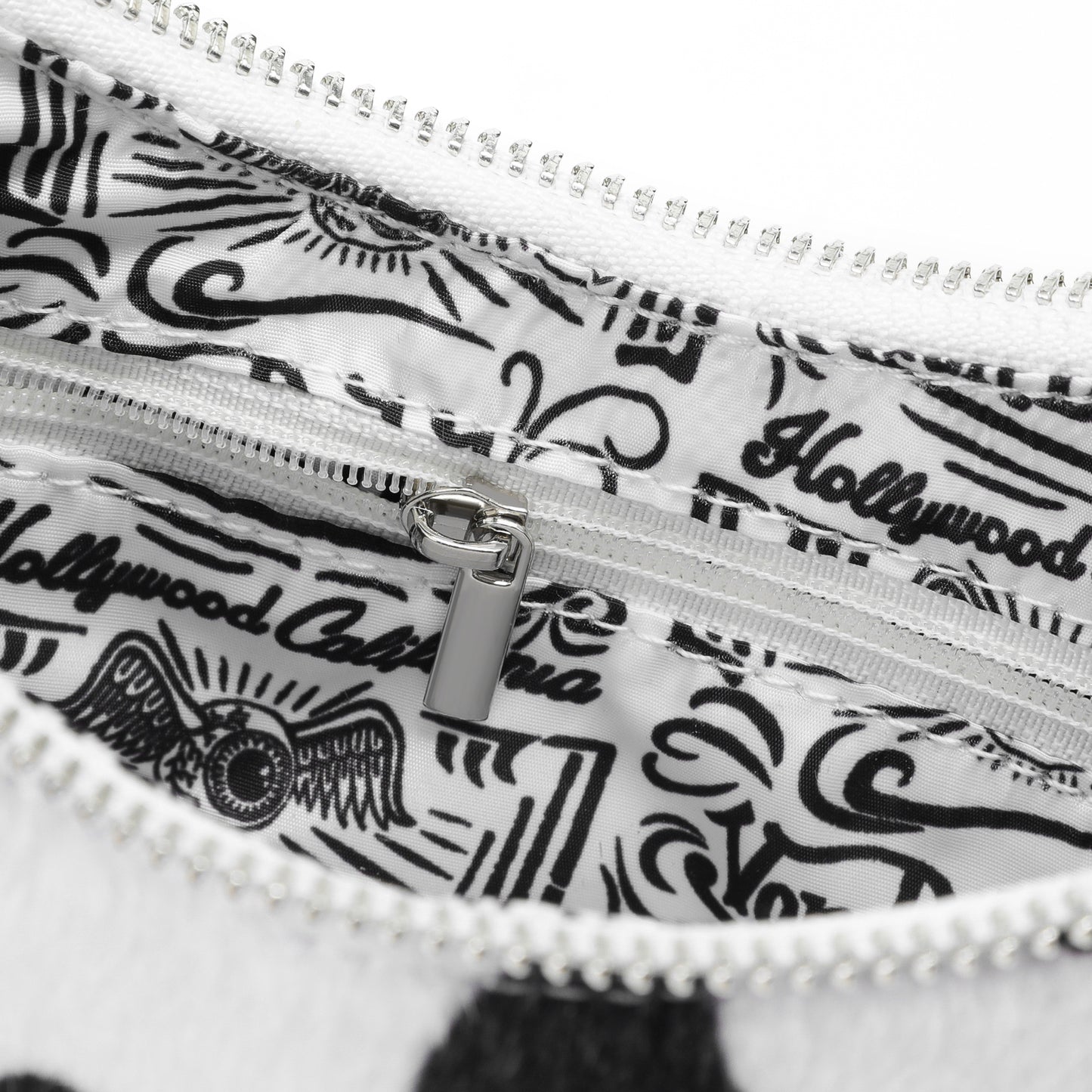 Black Cow Print Shoulder Bag