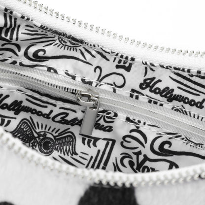 Black Cow Print Shoulder Bag
