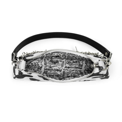 Black Cow Print Shoulder Bag