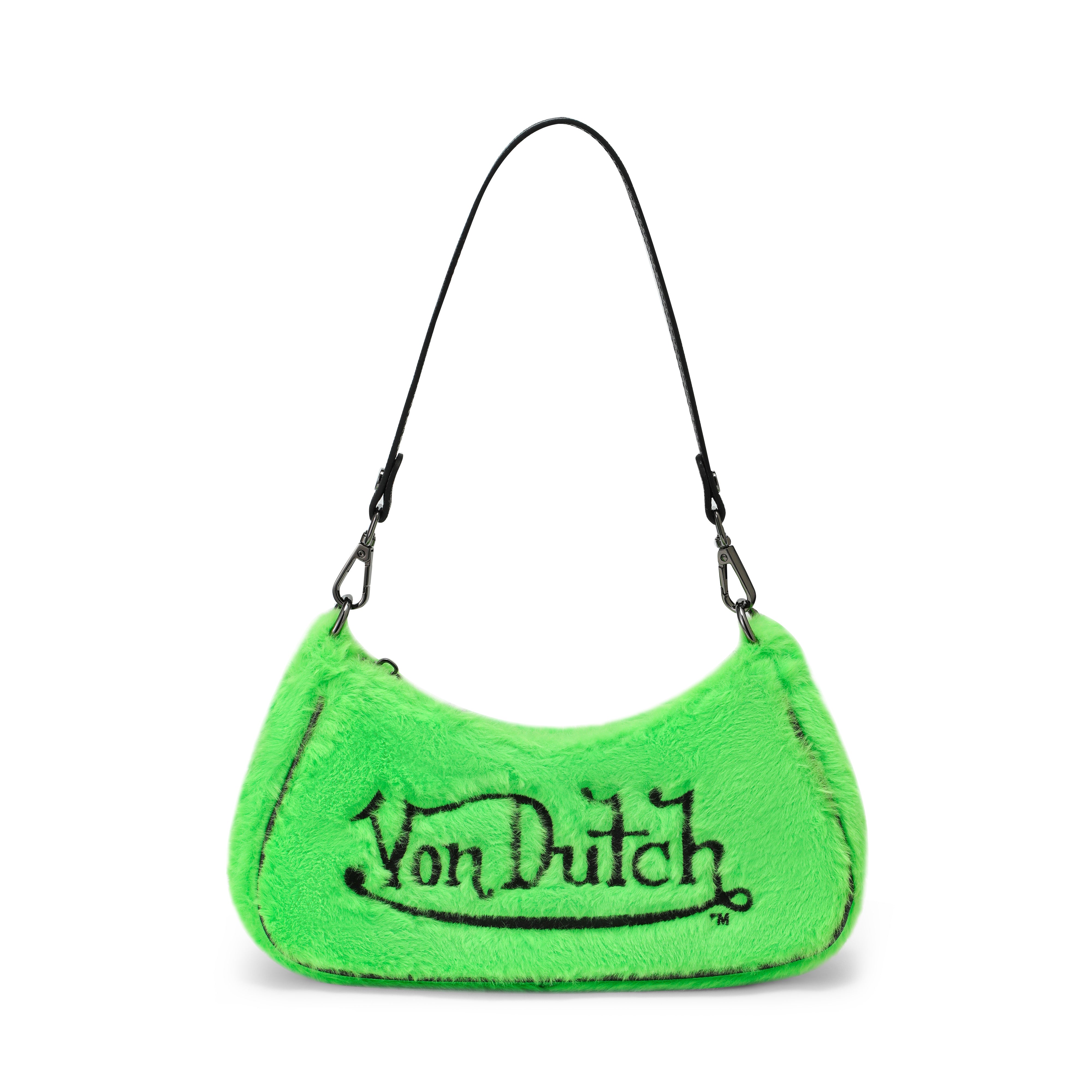 Green Furry Shoulder Bag | Von Dutch
