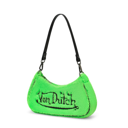 Green Fur Shoulder Bag