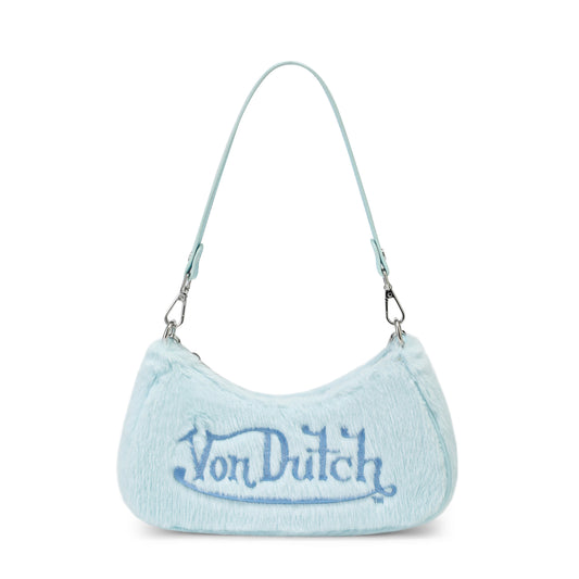 Blue Fur Shoulder Bag