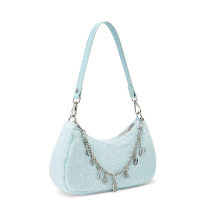 Blue Furry Shoulder Bag