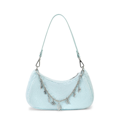 Blue Furry Shoulder Bag