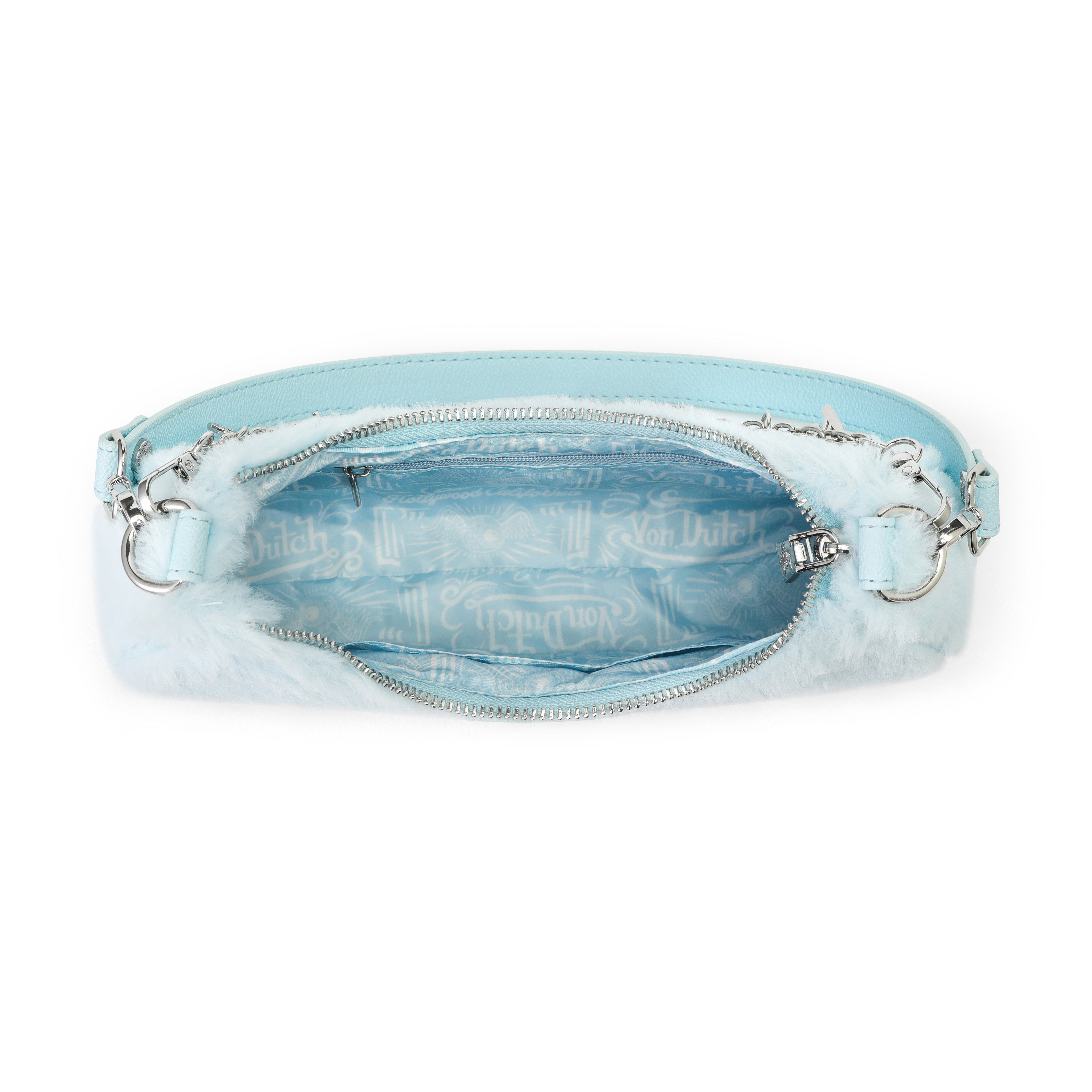 Blue Furry Shoulder Bag | Von Dutch