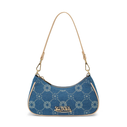 Monogram Denim Shoulder Bag