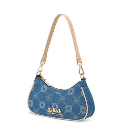 Monogram Denim Shoulder Bag