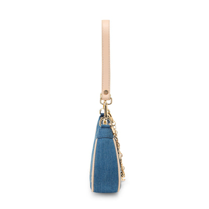 Monogram Denim Shoulder Bag