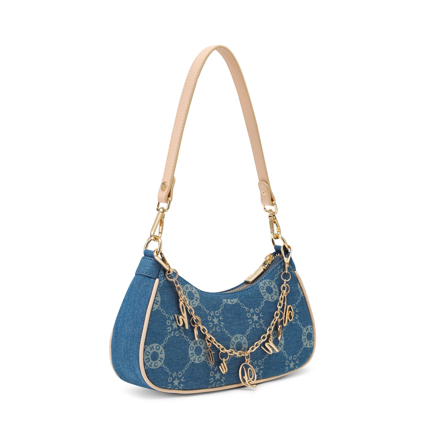 Monogram Denim Shoulder Bag