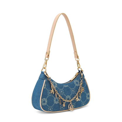 Monogram Denim Shoulder Bag