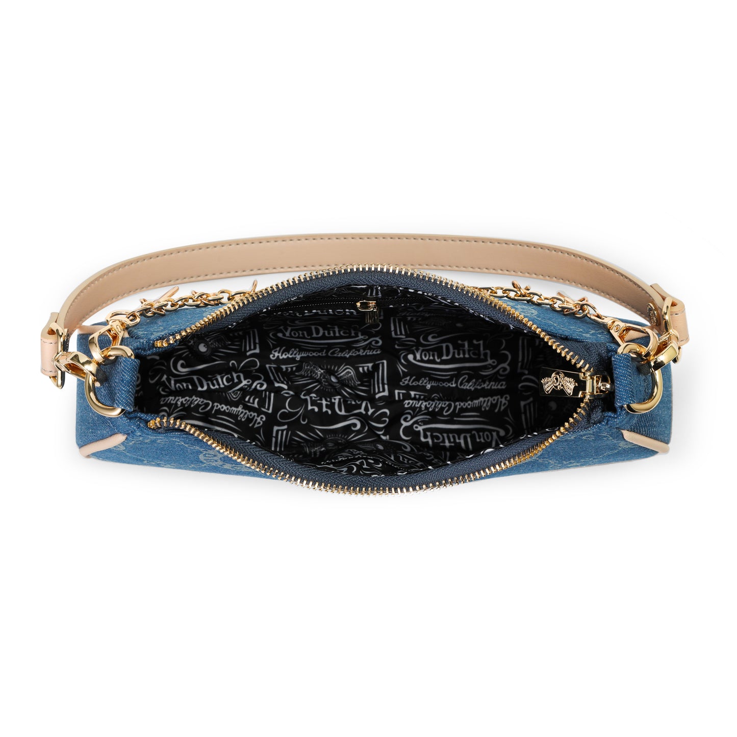 Monogram Denim Shoulder Bag